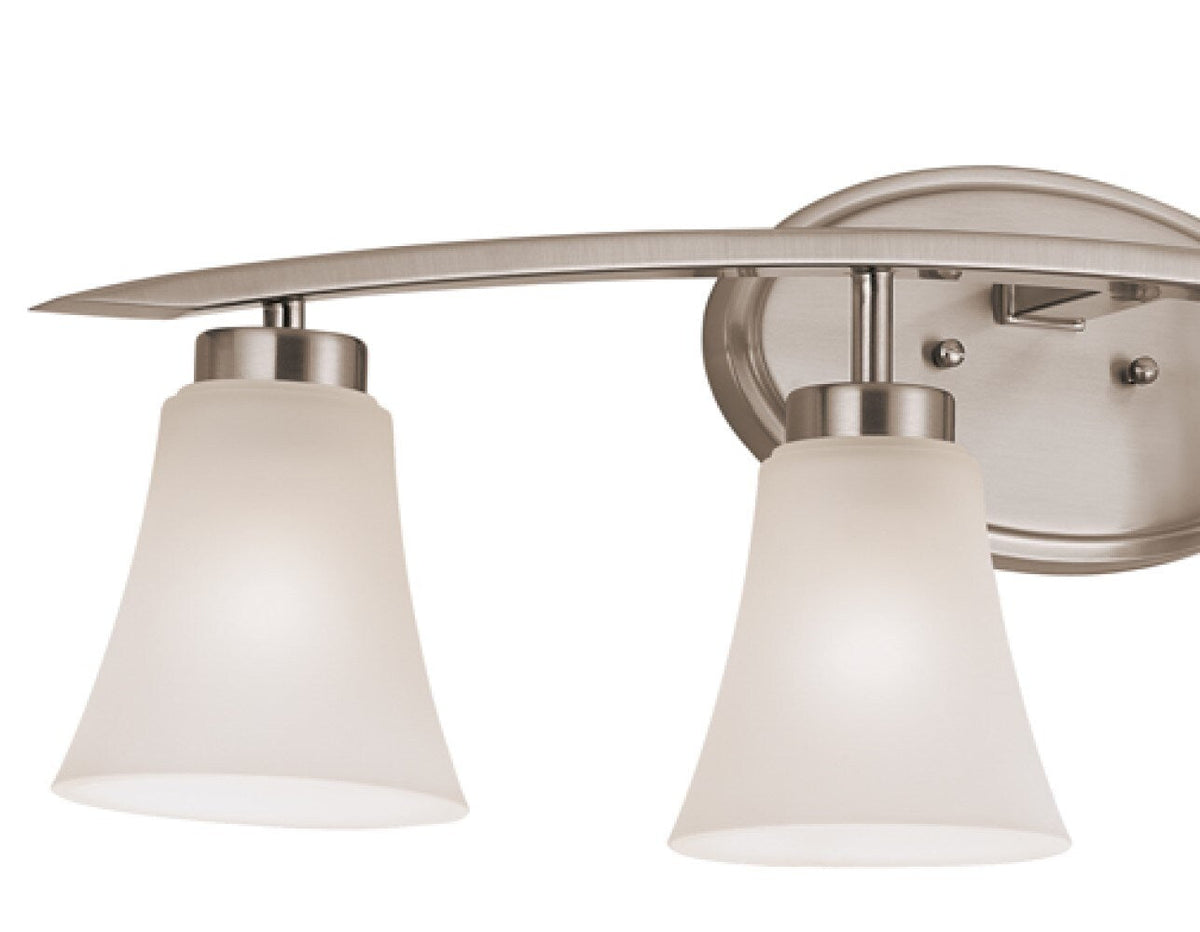 Portfolio Lyndsay 30.13-in 4-Light Satin Nickel Transitional Vanity Light Bar