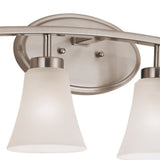 Portfolio Lyndsay 30.13-in 4-Light Satin Nickel Transitional Vanity Light Bar