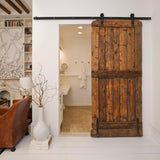 6 ft./72 in. Frosted Black Sliding Barn Door Hardware Track Kit for Single with Non-Routed Floor Guide - Super Arbor
