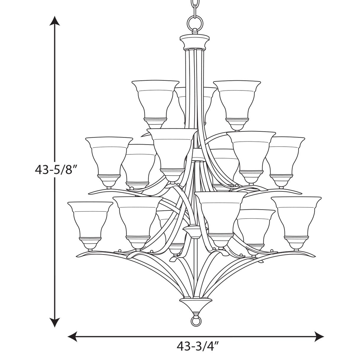 Progress Lighting Trinity 15-Light Brushed Nickel Transitional Chandelier