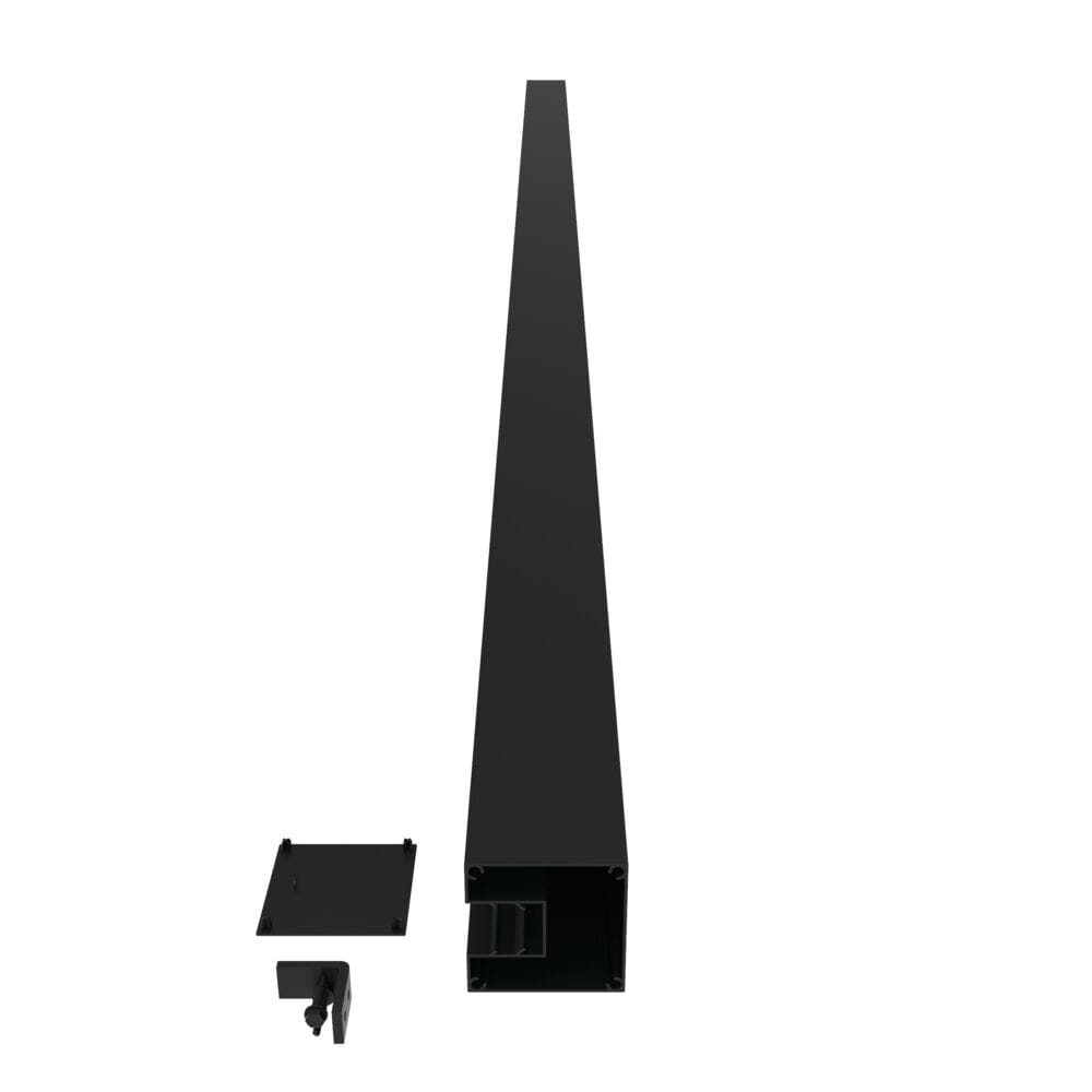 Freedom Alloy Mixed Material 8-ft H x 3-in W Matte Black Aluminum Privacy End Fence Post