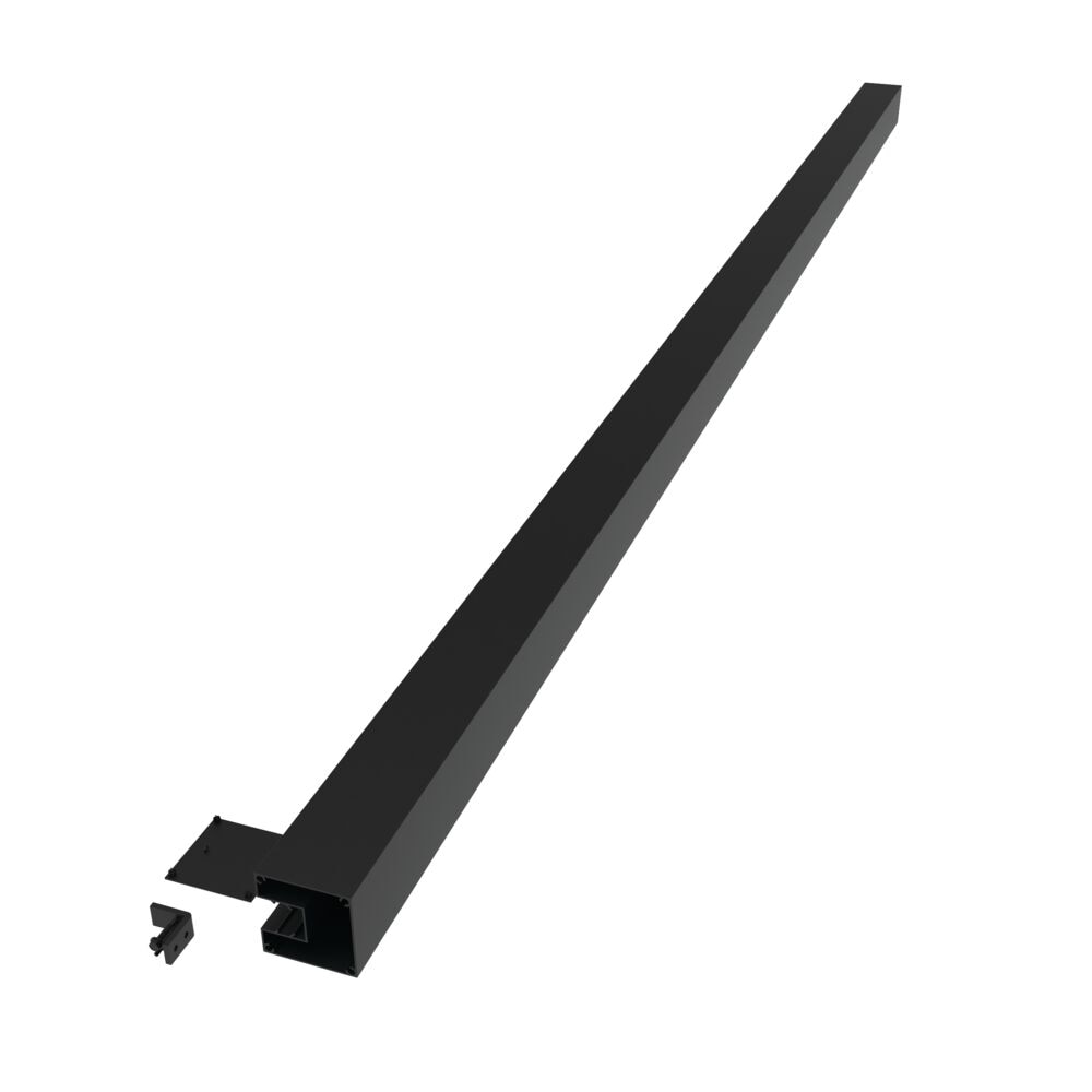 Freedom Alloy Mixed Material 8-ft H x 3-in W Matte Black Aluminum Privacy End Fence Post