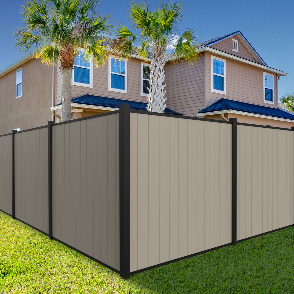 Freedom Alloy Mixed Material 8-ft H x 3-in W Matte Black Aluminum Privacy Corner Fence Post