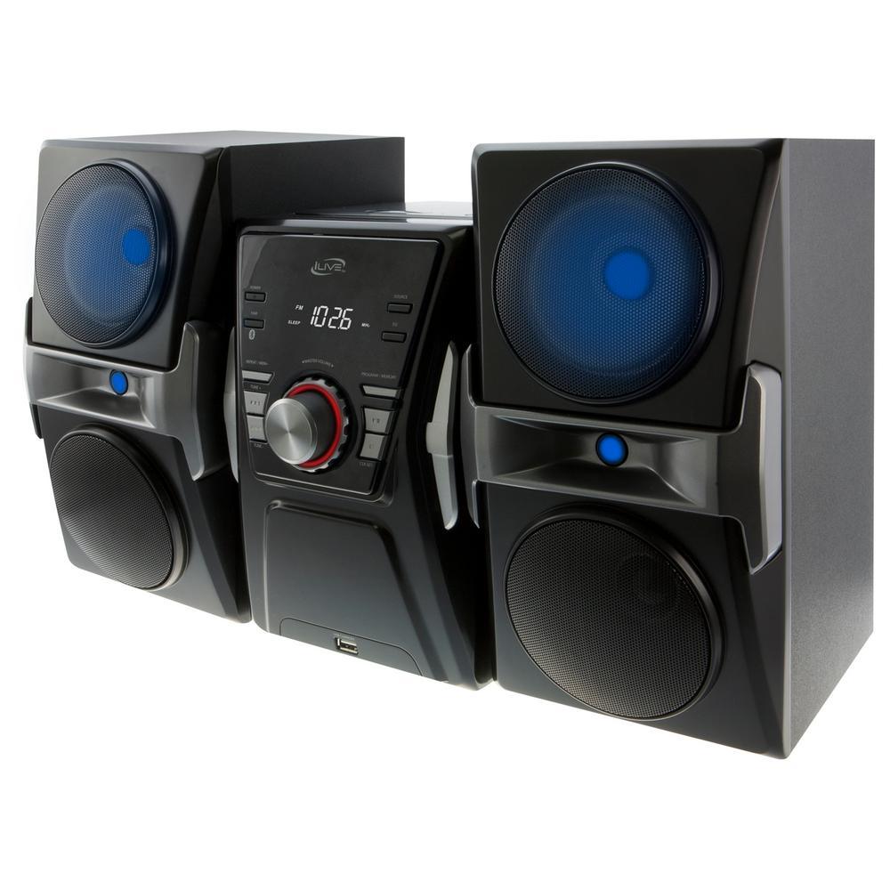 Bluetooth Home Music System with CD/FM Tuner and LED Lights - Super Arbor