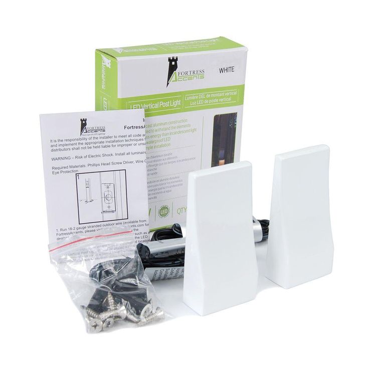 White LED Vertical Post Light (2-Pack)