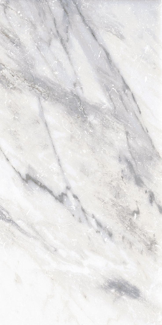 Style Selections Sovereign Stone Pearl 12-in x 24-in Glazed Porcelain Marble Stone Look Floor Tile