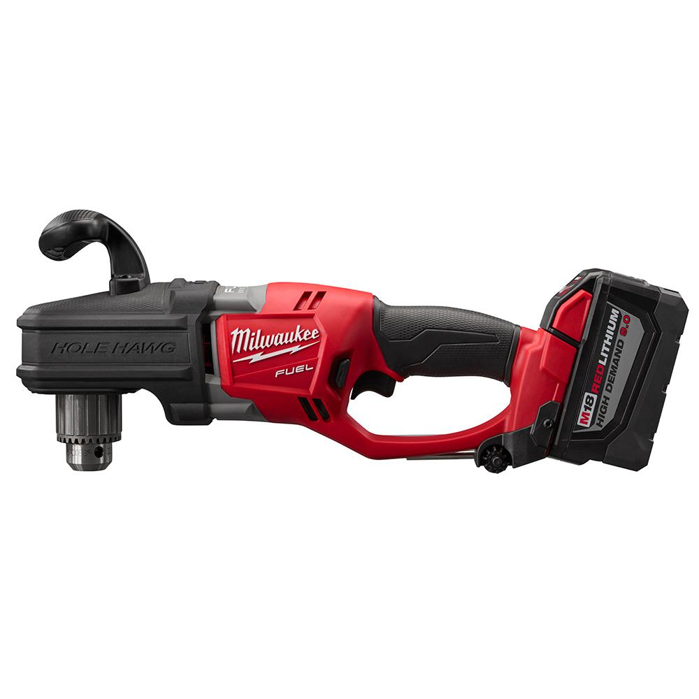 M18 FUEL 18-Volt Lithium-Ion Brushless Cordless Hole Hawg 1/2 in. Right Angle Drill Kit W/(2) 9.0Ah Batteries