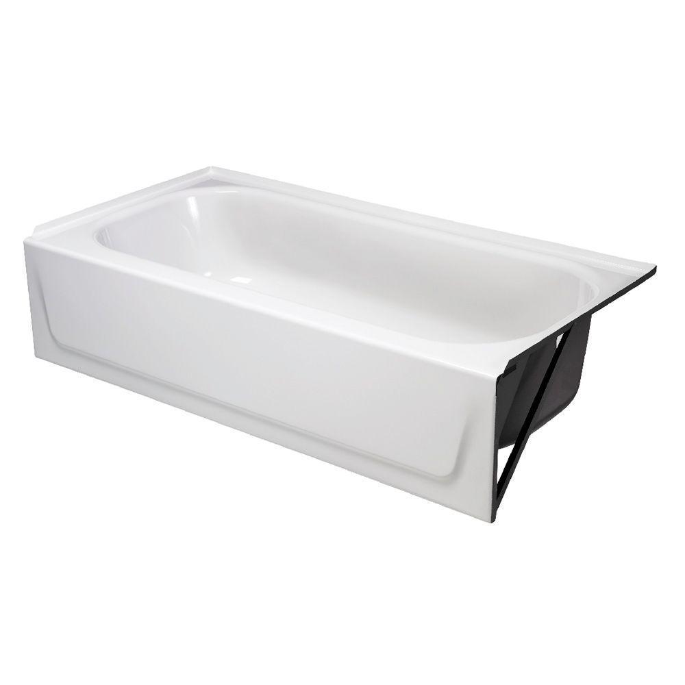 Aloha 60 in. Left Drain Rectangular Alcove Soaking Bathtub in White - Super Arbor