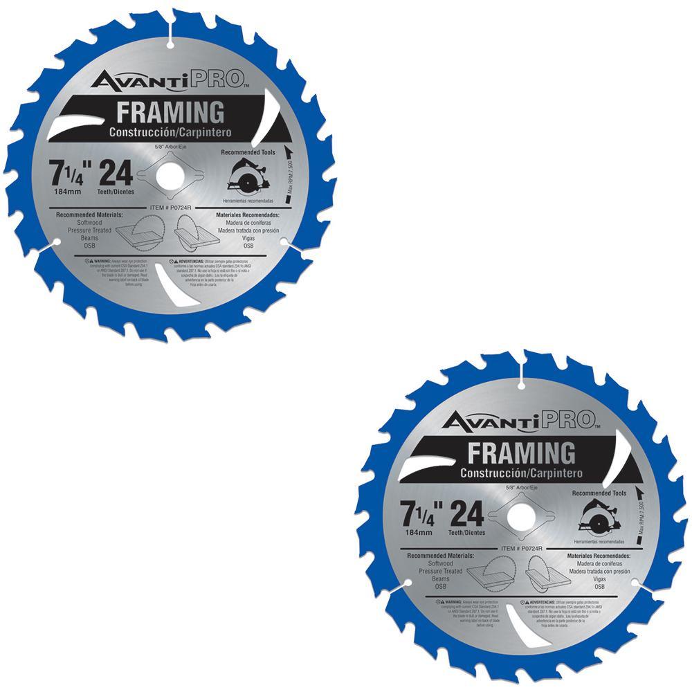 7-1/4 in. x 24 Teeth per in. Framing Saw Blade (2-Pack) - Super Arbor