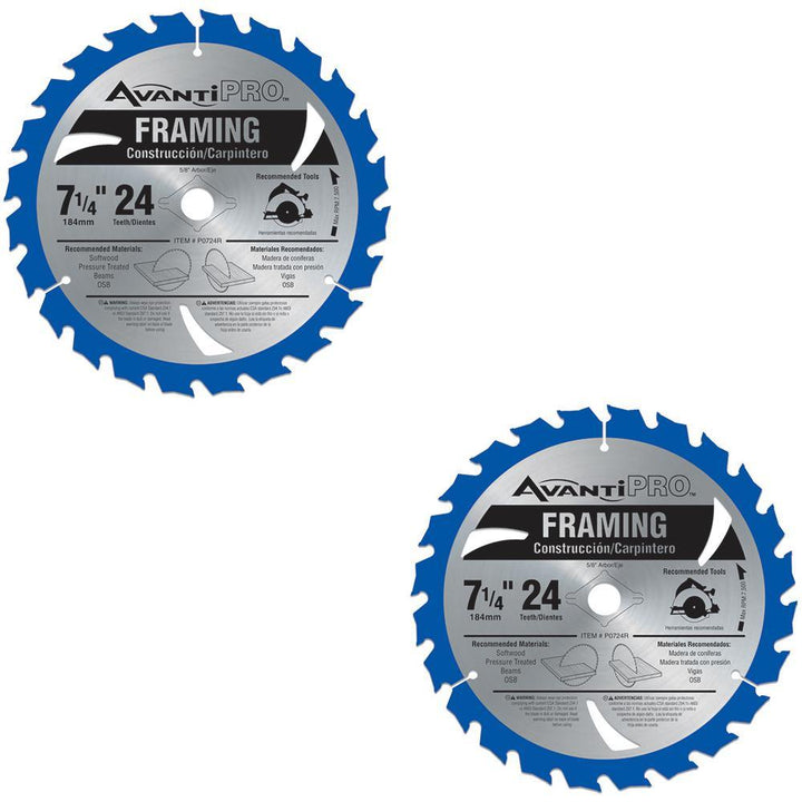 7-1/4 in. x 24 Teeth per in. Framing Saw Blade (2-Pack) - Super Arbor
