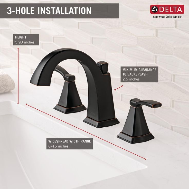Delta Flynn Oil Rubbed Bronze 2-Handle Widespread WaterSense Bathroom Sink Faucet with Drain