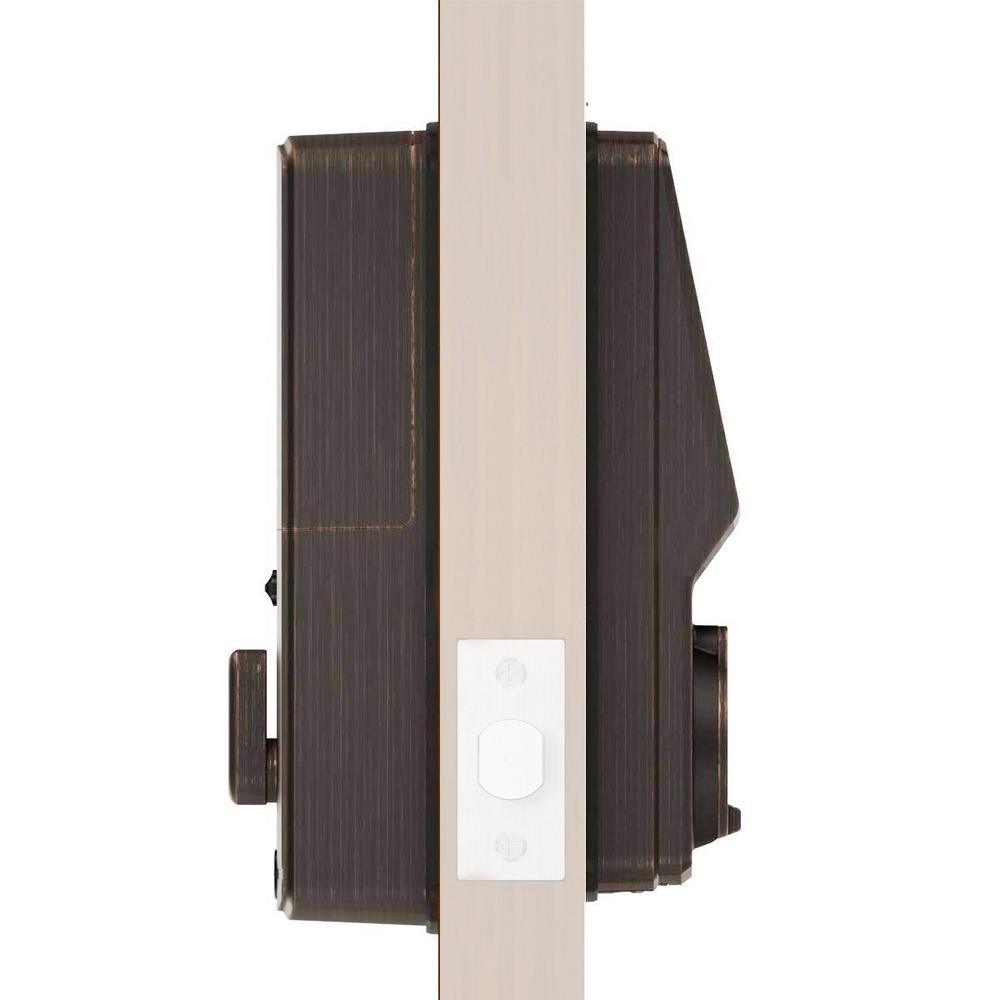 Secure Venetian Bronze Single-Cylinder Smart Alarmed Lock Deadbolt with Keypad, Bluetooth and Discrete PIN Code Input - Super Arbor
