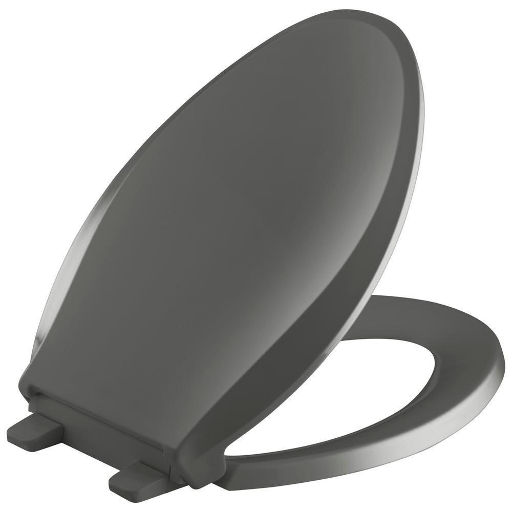 Cachet Quiet-Close Elongated Closed Front Toilet Seat with Grip-Tight Bumpers in White - Super Arbor