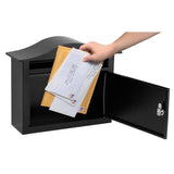 Saratoga Black Wall-Mount Lockable Mailbox - Super Arbor