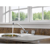 Peerless Chrome 2-Handle Deck-Mount Low-Arc Handle Kitchen Faucet (Deck Plate Included)