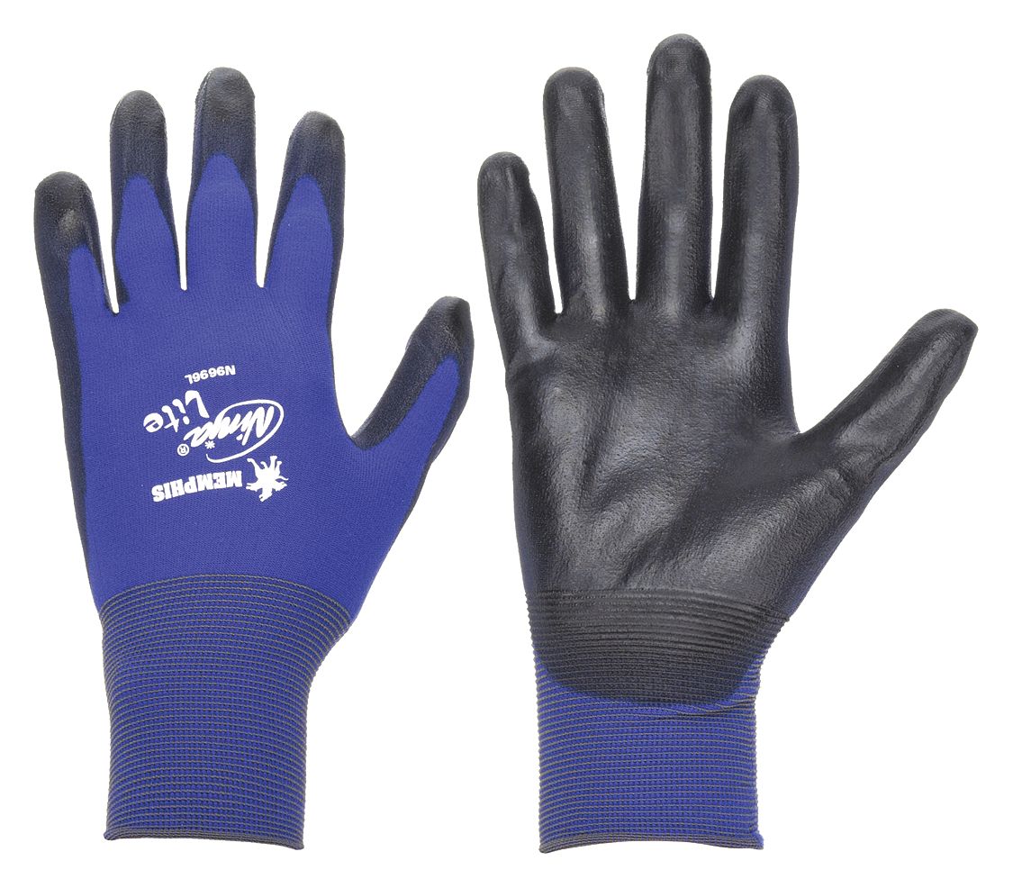MCR SAFETY Ninja N9696XL Coated Gloves - Polyurethane Palm, ANSI Abrasion Level 3, XL
