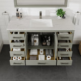 Eviva London 54-in Gray Undermount Single Sink Bathroom Vanity with White Carrara Quartz Top