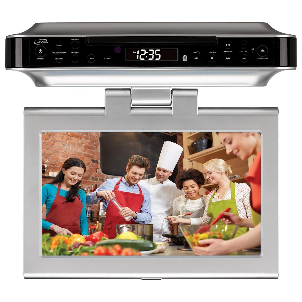10 in. LCD Bluetooth Under Cabinet System with TV, DVD and CD - Super Arbor