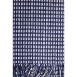 Homespun Fringed 60 in. x 84 in. Marine 100% Cotton Tablecloth