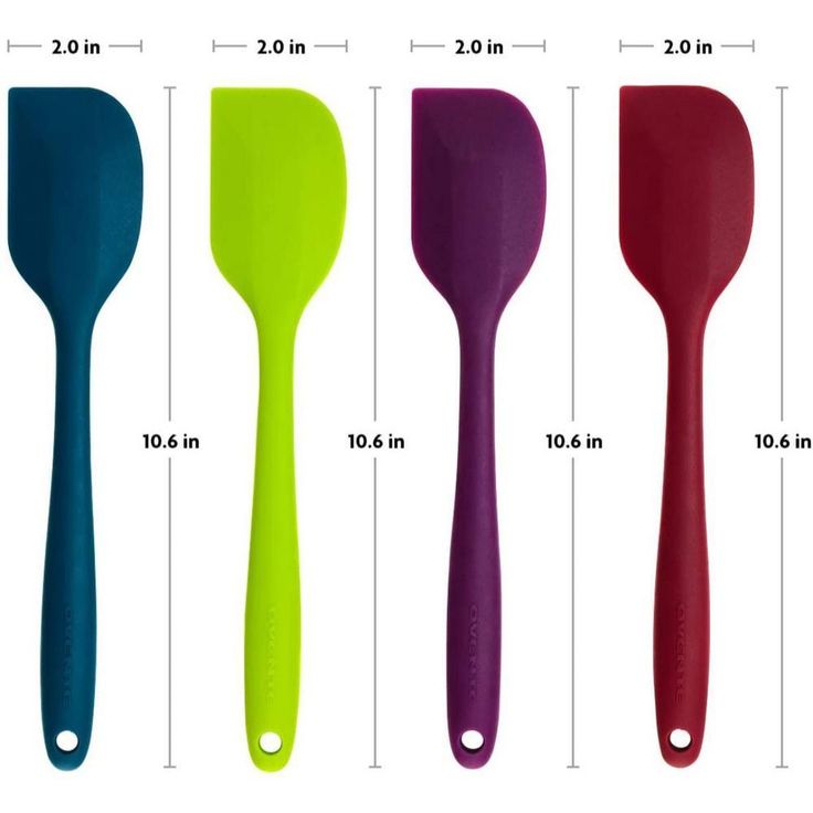 Premium Silicone BPA-Free Spatula, Stainless Steel Core, 500°F Heat-Resistant, Non-Stick, Dishwasher Safe (Set of 4)