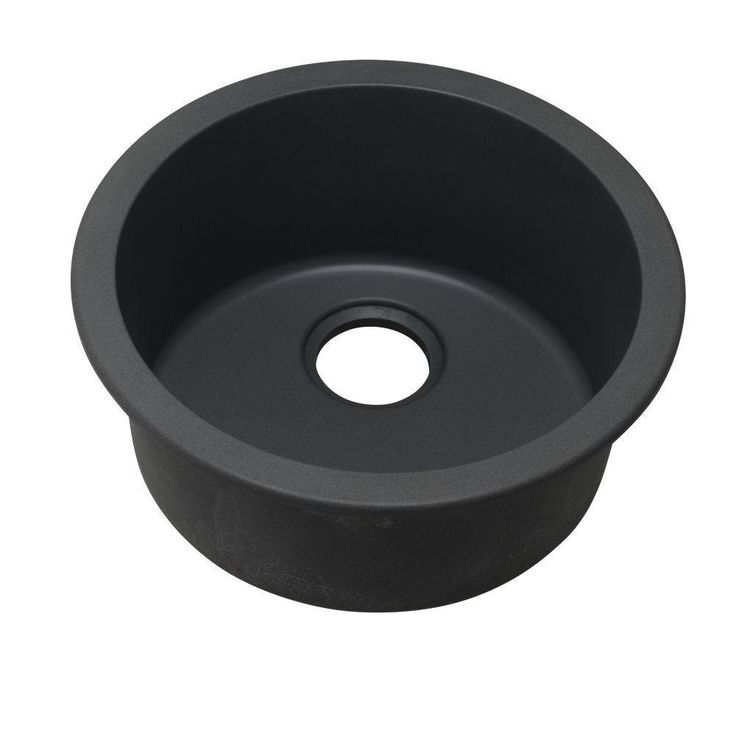 Quartz Classic Drop-In Undermount Composite 18 in. Single Bowl Bar Sink in Black