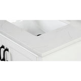 43 in. W x 22 in. D x 0.75 in. H Quartz Vanity Top in Carrara White with White Basin - Super Arbor
