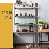 1/2 in. Black Steel Pipe 11.75 in. D x 72.5 in. H Floor Mounted 4-Tier Shelf Kit