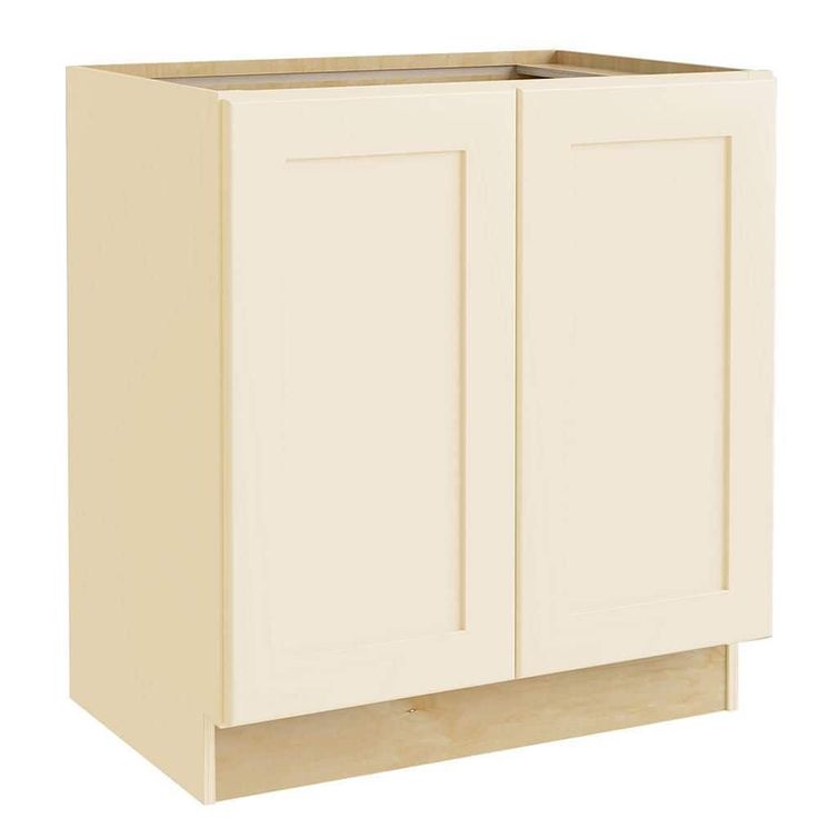 Home Decorators Collection Newport 27 in. W x 24 in. D x 34.5 in. H Assembled Plywood Full Height Door Base Kitchen Cabinet in Blended Cream