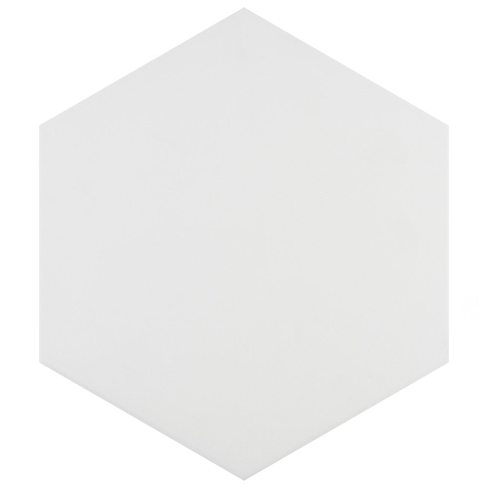 Merola Tile Apini Hex Matte White 9-1/8 in. x 10-1/2 in. Porcelain Floor and Wall Tile (7.14 sq. ft./Case)