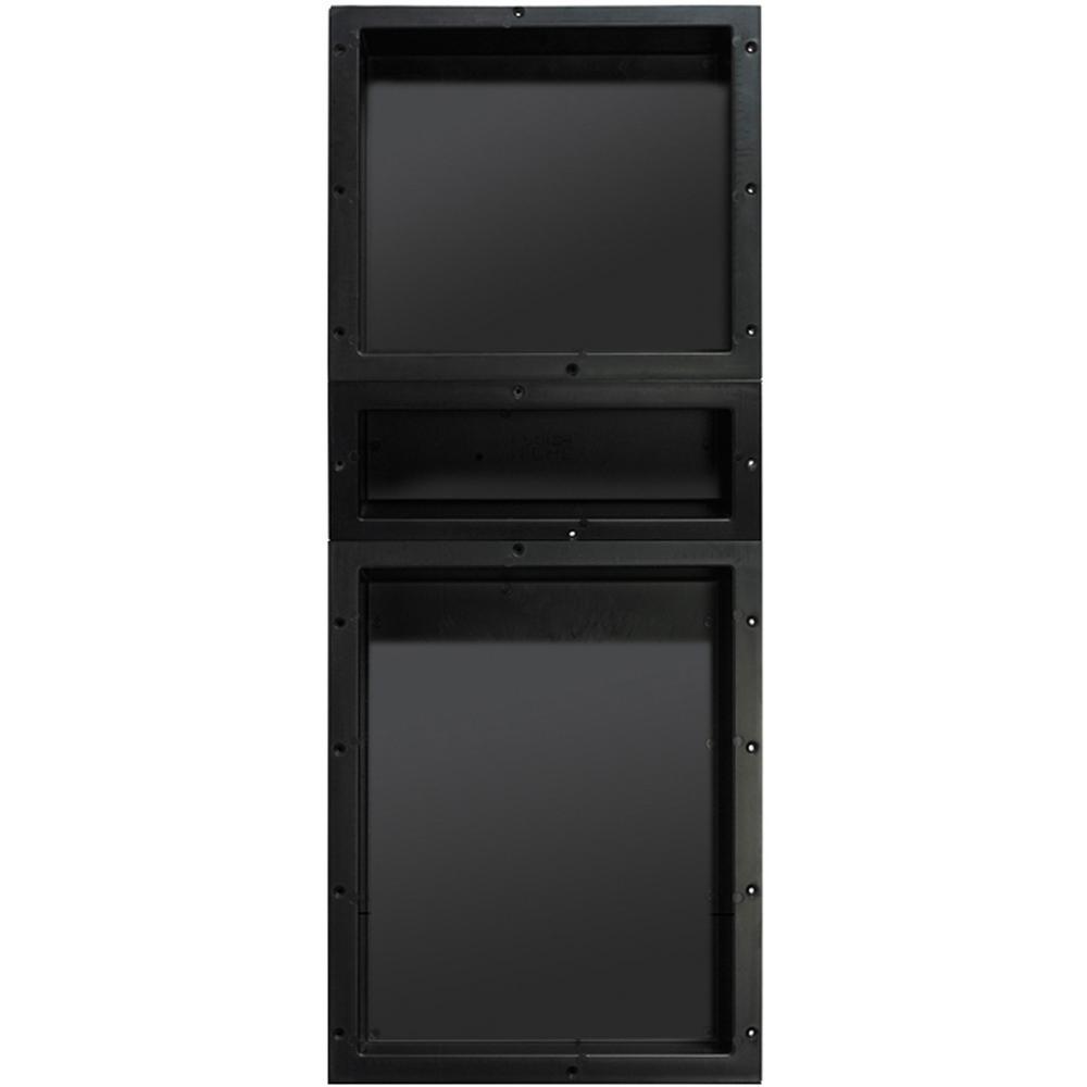 Redi Niche 16 in. x 40 in. Triple Shower Niche Set in Black - Super Arbor
