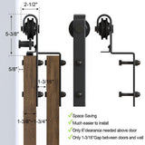 6 ft./72 in. Single Track Bypass Barn Door Hardware Double Doors Kit, Heavy-Duty Sliding 1-Track Antique Roller - Super Arbor