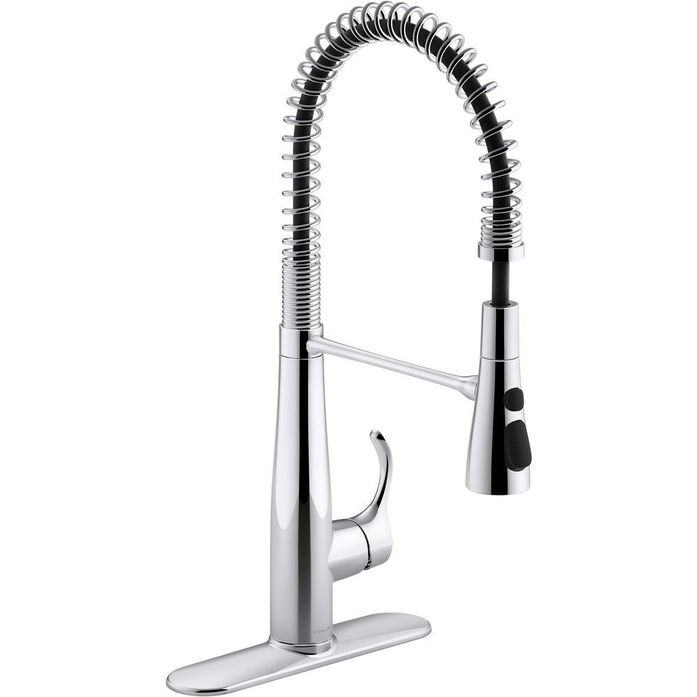 Simplice Single-Handle Pull-Down Sprayer Kitchen Faucet in Vibrant Stainless - Super Arbor