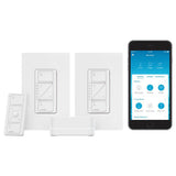 Caseta Wireless Smart Lighting Start Kit with Pico Remote and 2-Dimmer Switches, White - Super Arbor