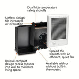 Com-Pak 1,000-Watt 120-Volt Fan-Forced In-Wall Electric Heater in White - Super Arbor