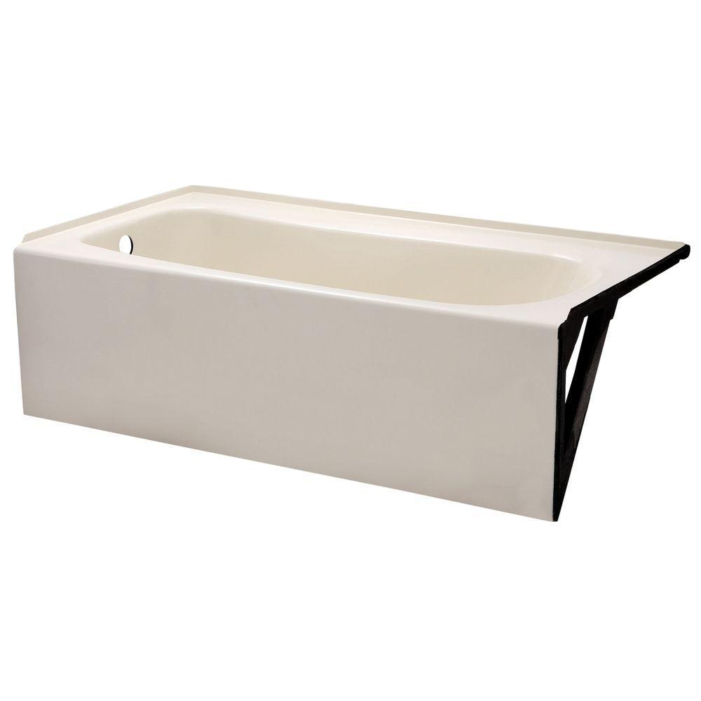 Cambridge 60 in. Left Drain Rectangular Apron Front Bathtub in White - Super Arbor