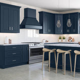 Home Decorators Collection Grayson 21 in. W x 24 in. D x 34.5 in. H Assembled Plywood Base Kitchen Cabinet in Mythic Blue with Spice Soft Close RH
