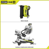 15 Amp 10 in. Sliding Compound Miter Saw and 18-Volt Cordless Airstrike ONE+ Brad Nailer - Super Arbor