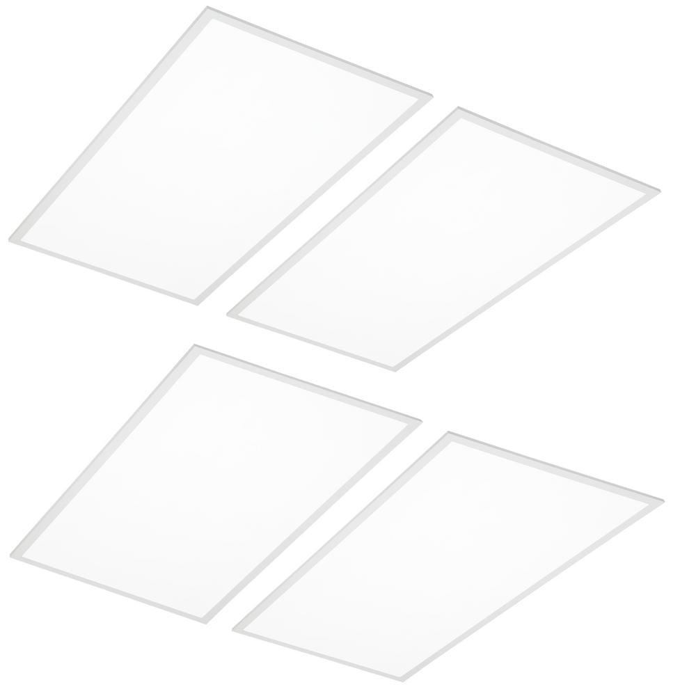2 ft. x 4 ft. White Integrated LED Dimmable Back Lit Panel 5000K (4-Pack) - Super Arbor