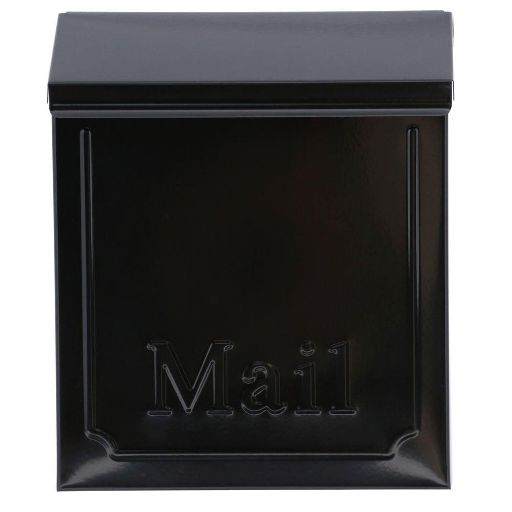 Townhouse Small, Vertical, Locking, Steel, Wall Mount Mailbox, Black - Super Arbor