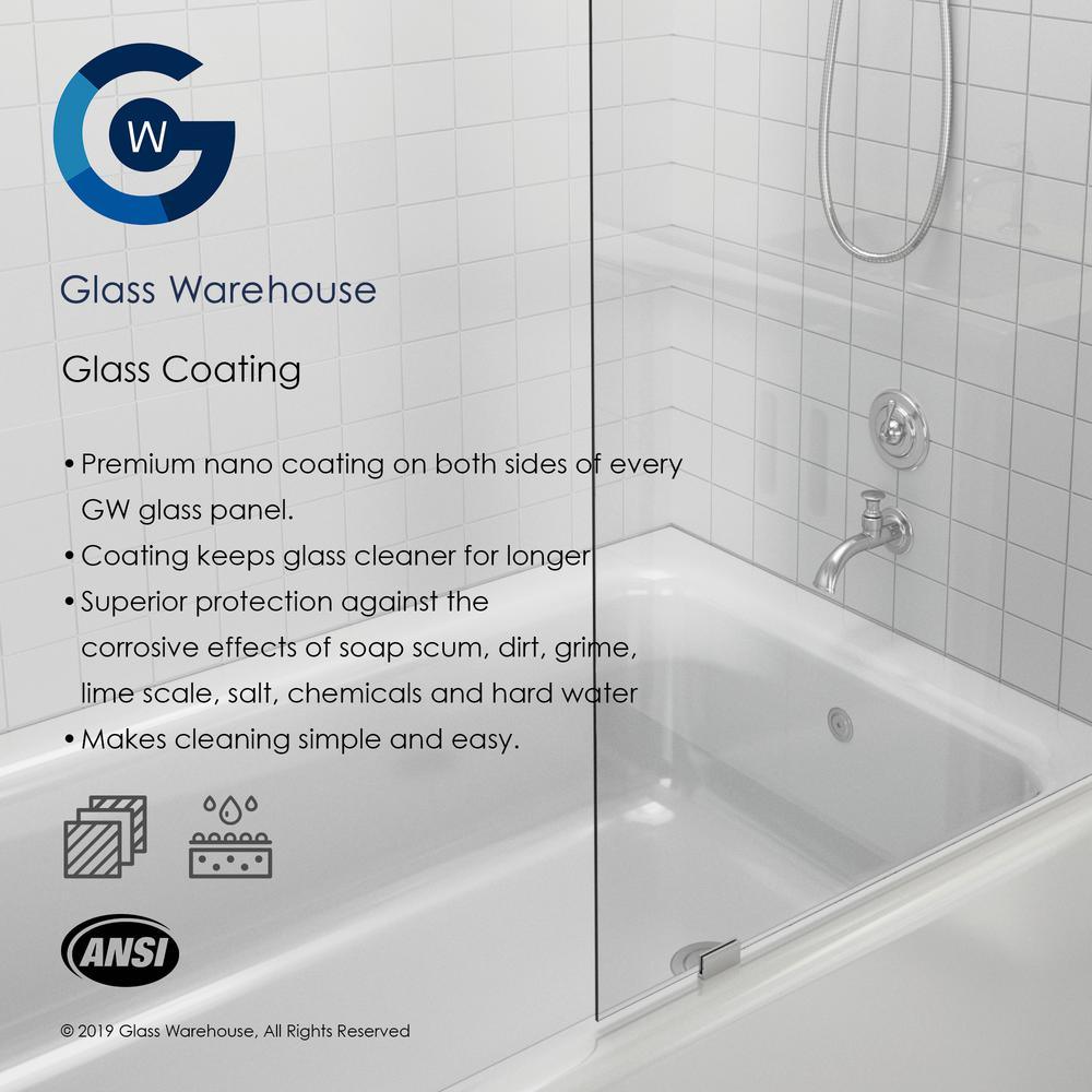 52 in. - 56 in. x 78 in. Frameless Sliding Shower Door in Brushed Nickel with Handle - Super Arbor