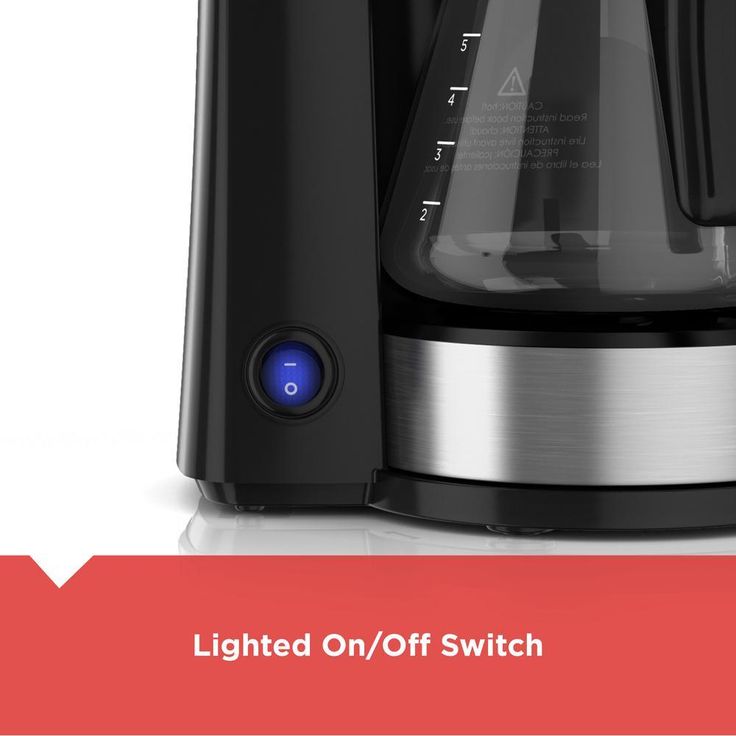 4-in-1 5-Cup Black Stainless Steel Drip Coffee Maker