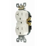20 Amp Residential Grade Self Grounding Tamper Resistant Duplex Outlet, White - Super Arbor
