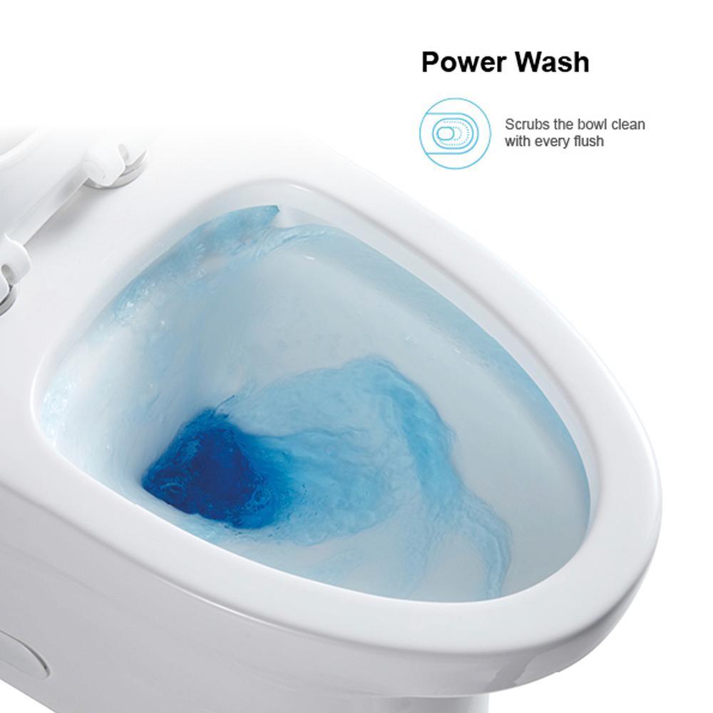 12 in. Rough-In 1-piece 1.1/ 1.6 GPF Dual Flush Elongated Siphonic Jet Toilet in White, Seat Included - Super Arbor