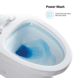 12 in. Rough-In 1-piece 1.1/ 1.6 GPF Dual Flush Elongated Siphonic Jet Toilet in White, Seat Included - Super Arbor