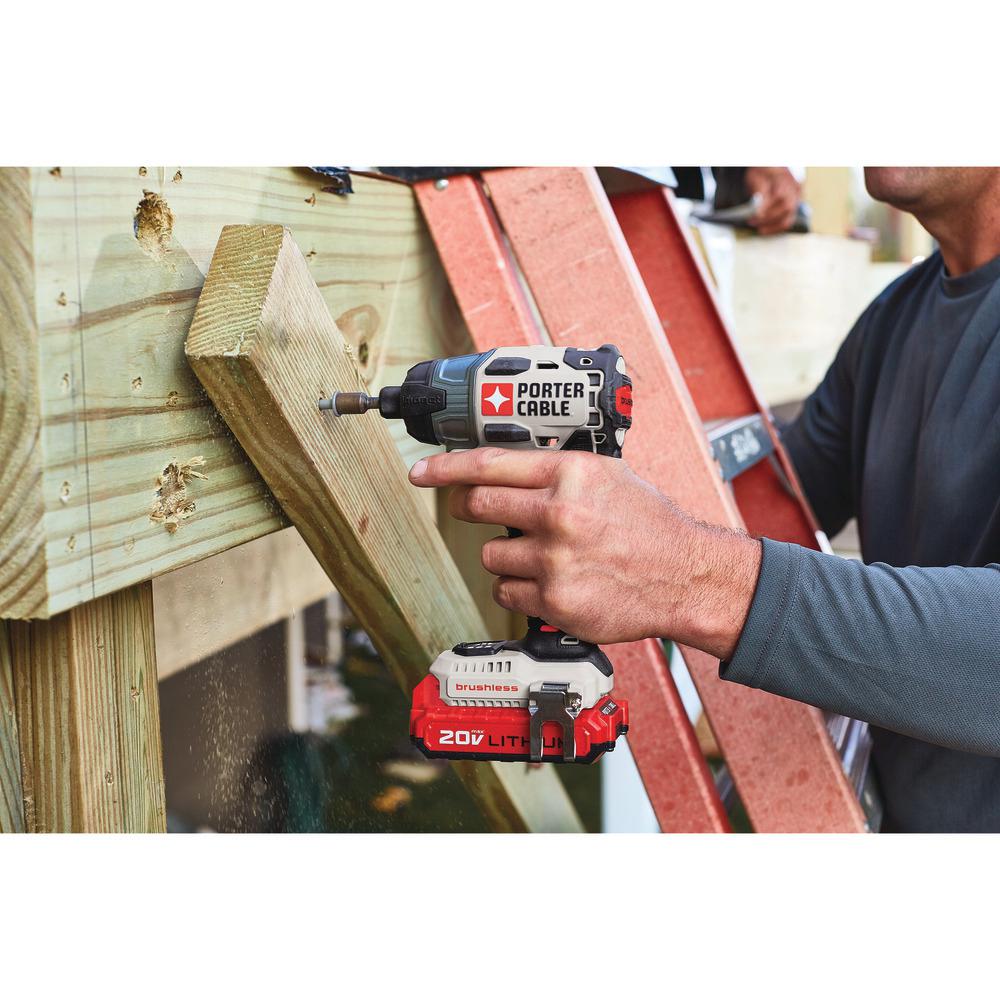 20-Volt MAX Lithium-Ion Brushless Cordless 1/4 in. Impact Driver with 2 Batteries 1.5 Ah and Charger - Super Arbor