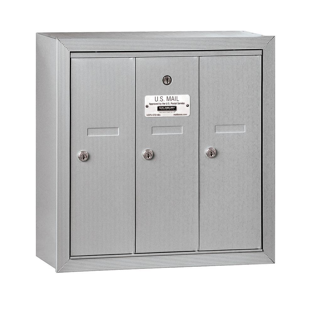 3500 Series Bronze Surface-Mounted Private Vertical Mailbox with 3 Doors - Super Arbor