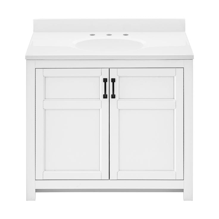 Style Selections Lowry 37-in White Single Sink Bathroom Vanity with White Acrylic Top