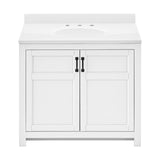 Style Selections Lowry 37-in White Single Sink Bathroom Vanity with White Acrylic Top