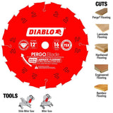 12 in. x 16-Tooth Polycrystalline-Diamond (PCD) Tipped Ultimate Flooring Blade - Super Arbor