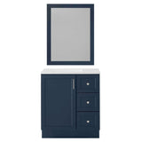 Style Selections Davies 30-in Navy Single Sink Bathroom Vanity with White Cultured Marble Top (Mirror Included)